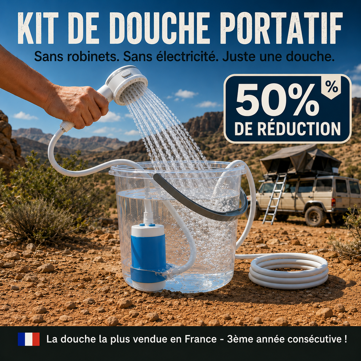 AquaNomade – Douche & Pompe à Eau Portable