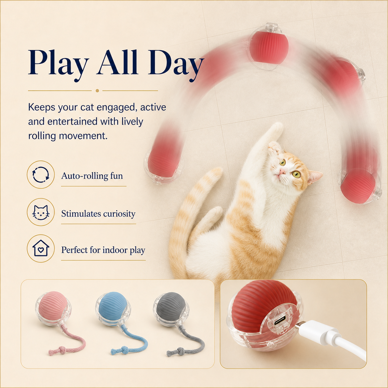 Smart Rolling Cat Toy