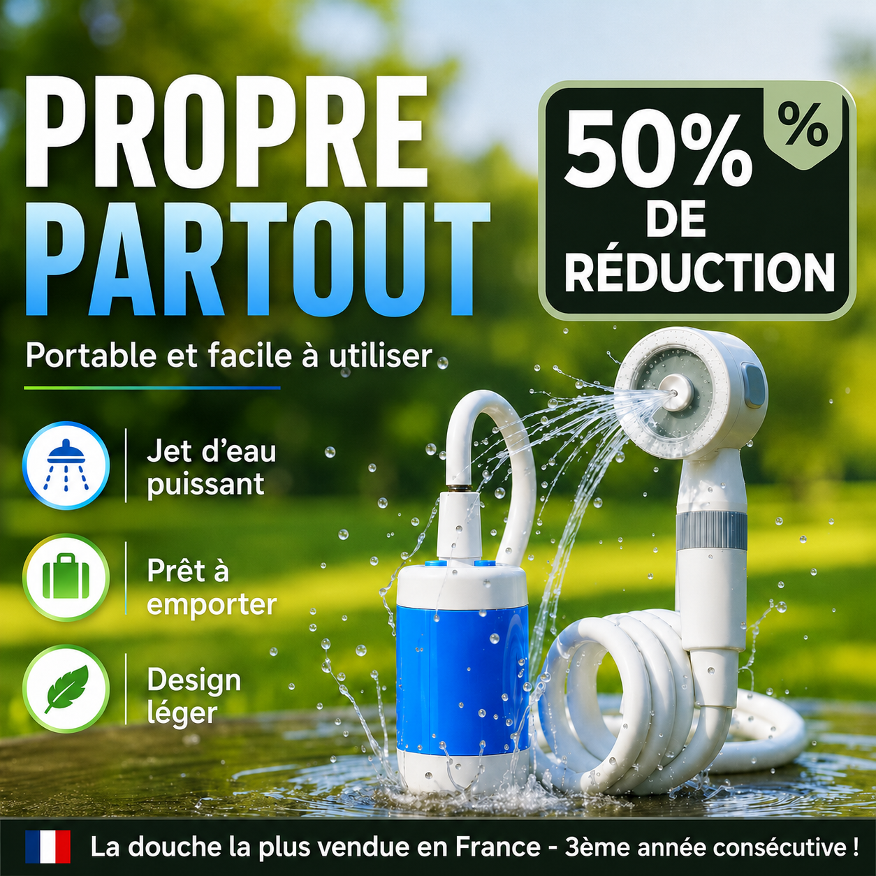 AquaNomade – Douche & Pompe à Eau Portable