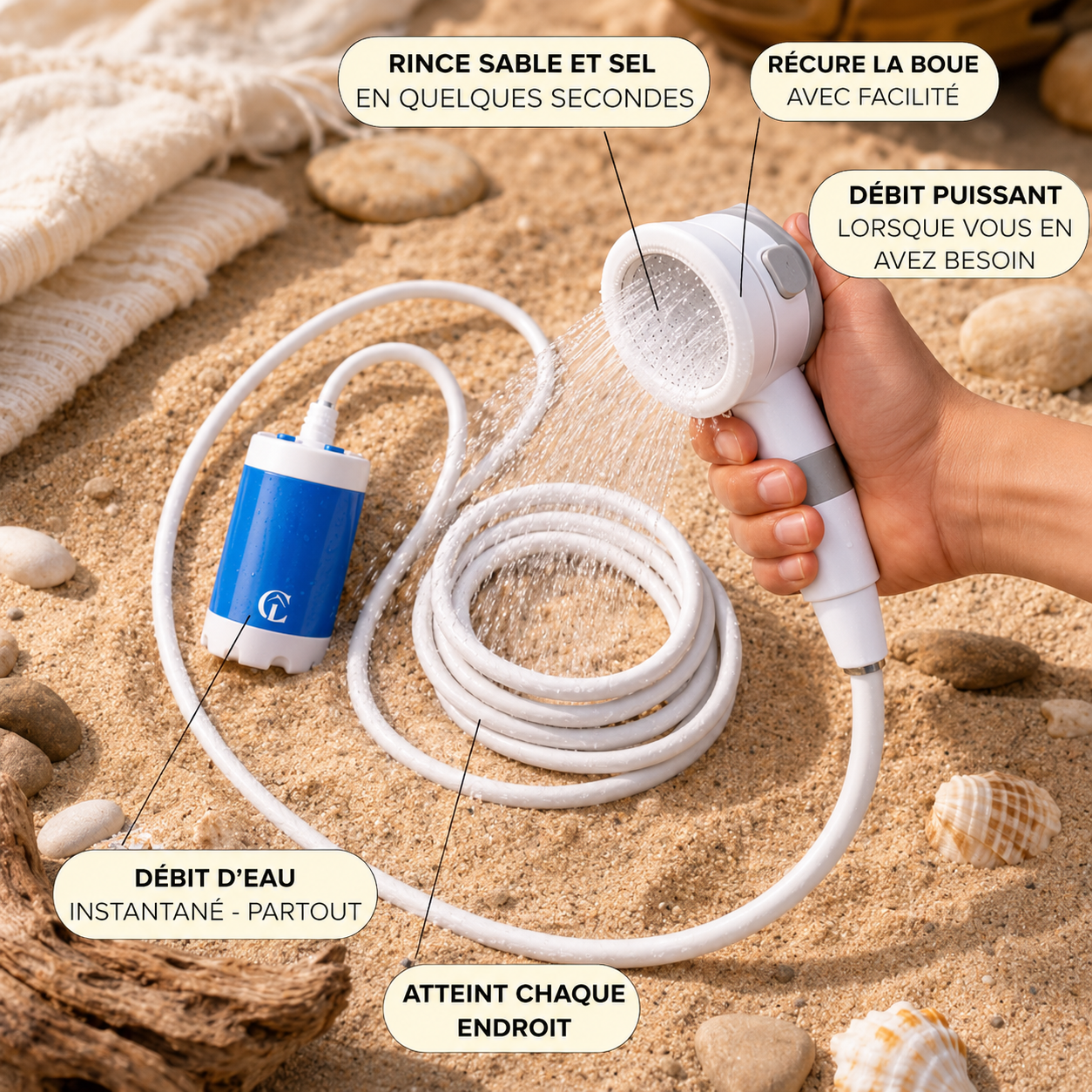 AquaNomade – Douche & Pompe à Eau Portable