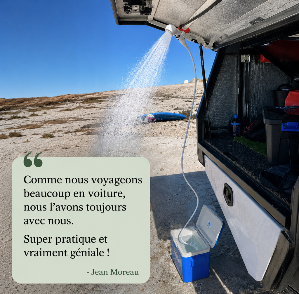 AquaNomade – Douche & Pompe à Eau Portable